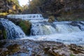 Waterfall at Willow River State Park in Hudson Wisconsin in fall Royalty Free Stock Photo