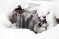 Waterfall in winter Royalty Free Stock Photo
