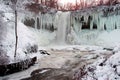 Waterfall in winter Royalty Free Stock Photo