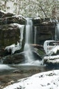 Waterfall, Winter Landscape in the Smokies Royalty Free Stock Photo