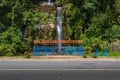 Waterfall (Air Terjun Simatutung) with bicycle in north Sumatra, Indonesia Royalty Free Stock Photo