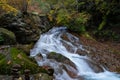 Yokoya Gorge waterfall in autumn