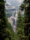 Waterfall Yosemite National Park California Framed By Trees Royalty Free Stock Photo