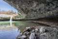 Waterfall Zarecki krov, view from the cave, Istria, Croatia