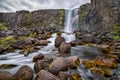 Waterfall Ãâxararfoss at Thingvellir National Park in Iceland