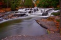 Autumn Color at Ontonagon River Falls above Bond Falls Michigan Royalty Free Stock Photo