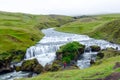 Waterfalls above Skogafoss, Iceland. Europe.