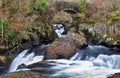 Waterfalls on the Afon Llugwy at Pont Cyfyng bridge