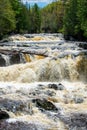 Waterfalls at Amnicon falls State Park in Wisconsin Royalty Free Stock Photo
