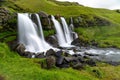 Waterfalls and beautiful streams at Gluggafoss in the Icelandic countryside In the summer