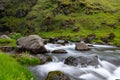 Waterfalls and beautiful streams at Gluggafoss in the Icelandic countryside In the summer
