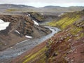 Waterfalls cascade at river Skoga in iceland Royalty Free Stock Photo