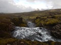 Waterfalls cascade at river Skoga in iceland Royalty Free Stock Photo