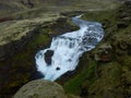 Waterfalls cascade at river Skoga in iceland Royalty Free Stock Photo