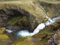 Waterfalls cascade at river Skoga in iceland Royalty Free Stock Photo