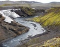 Waterfalls cascade at river Skoga in iceland