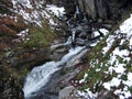 Waterfalls and cascades on the brook Berschnerbach and its tributaries