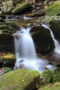 Waterfalls and cascades of the river Satina in the Moravian Beskydy Mountains Royalty Free Stock Photo