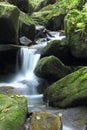 Waterfalls and cascades of the river Satina in the Moravian Beskydy Mountains