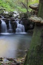 Waterfalls and cascades of the river Satina in the Moravian Beskydy Mountains Royalty Free Stock Photo