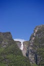 Waterfalls from the cloud at West Brook pond, Gros Morne National Park, Newfoundland, Canada Royalty Free Stock Photo