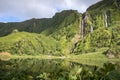 Waterfalls on Flores island, Azores archipelago (Portugal) Royalty Free Stock Photo