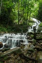 Waterfalls flowing down from the stream at `Mae Kampong` waterfall in Chiangmai, Thailand Royalty Free Stock Photo