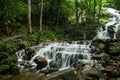 Waterfalls flowing down from the stream at `Mae Kampong` waterfall in Chiangmai, Thailand Royalty Free Stock Photo