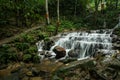 Waterfalls flowing down from the stream at `Mae Kampong` waterfall in Chiangmai, Thailand