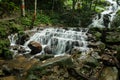 Waterfalls flowing down from the stream at `Mae Kampong` waterfall in Chiangmai, Thailand