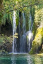 Waterfalls hidden in forest at plitvice lakes national park croatia Royalty Free Stock Photo