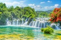 Waterfalls in Krka National Park, Croatia Royalty Free Stock Photo