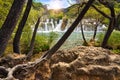 Wonderful waterfalls in Krka National Park, Dalmatia Croatia Royalty Free Stock Photo
