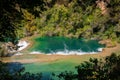 Waterfalls Krka National Park, green watercolor in Dalmatia, Croatia near Sibenik