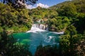 Waterfalls Krka National Park, Nature landscape in Dalmatia, Croatia near Sibenik