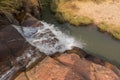 Waterfalls of the Leba mountain range view from above. Lubango. Royalty Free Stock Photo