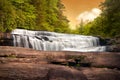 Waterfalls Nature Landscape in Mountains Sunset Royalty Free Stock Photo