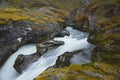Waterfalls Nature Landscape in Scandinavian Mountains Royalty Free Stock Photo