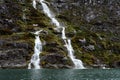 Waterfalls Nena glacier on the archipelago of Tierra del Fuego. Royalty Free Stock Photo