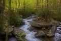 Waterfalls over rocks in the Smoky Mountains Royalty Free Stock Photo