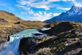 Waterfalls in Parque Nacional Torres del Paine, Chile Royalty Free Stock Photo