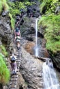 Waterfalls and people, Slovak Paradise, Slovakia, Europe