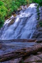 waterfalls in Phangna province in Thailand. Silky smooth running water nice brown rocks Royalty Free Stock Photo