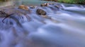 waterfalls in Phangna province in Thailand. Silky smooth running water nice brown rocks Royalty Free Stock Photo