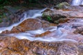 waterfalls in Phangna province in Thailand. Silky smooth running water nice brown rocks Royalty Free Stock Photo