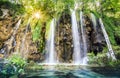 Waterfalls in Plitvice Lakes National Park, Croatia Royalty Free Stock Photo