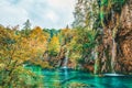 Waterfalls Plitvice lakes. Surprisingly clean and transparent lakes of Croatia. A truly pristine and wonderful piece of wildlife