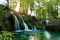 Waterfalls on Pliva river near Jajce city. Bosnia and Herzegovina Royalty Free Stock Photo