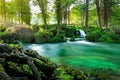 Waterfalls on Pliva river near Jajce city. Bosnia and Herzegovina Royalty Free Stock Photo