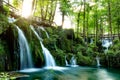 Waterfalls on Pliva river near Jajce city. Bosnia and Herzegovin Royalty Free Stock Photo
